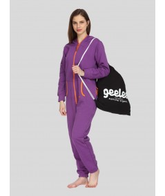 Purple Fleece Jumpsuit for Women
