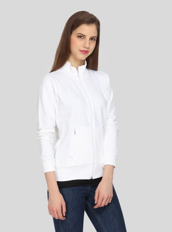 White Zipper Sweatshirt