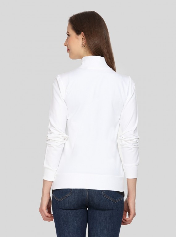 White Zipper Sweatshirt