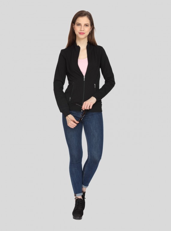 Black Zipper Sweatshirt