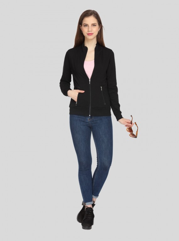 Black Zipper Sweatshirt