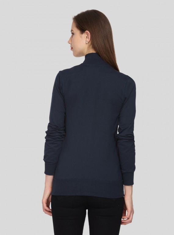 Navy Zipper Sweat Shirt