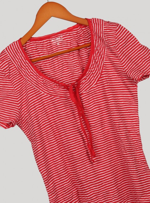 Stripe Red Crushed Top