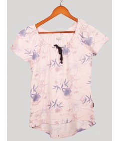 Pleatted Pink Floral Top
