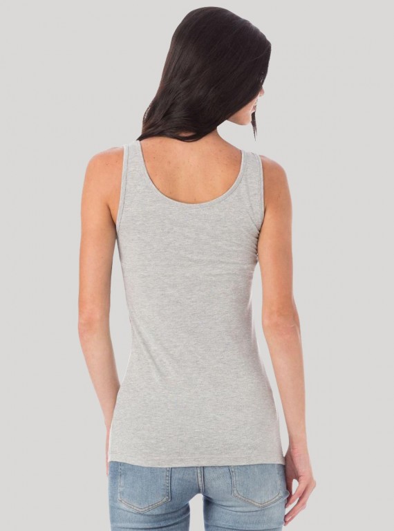 Angel Printed Grey Melange Top