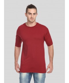 Men's Burgundy Basic Crew Neck T-Shirt – Everyday Style with Bold Color