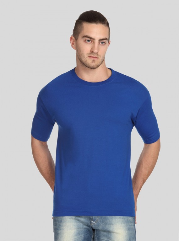 Men's Royal Blue Basic Crew Neck T-Shirt – Essential Comfort & Style