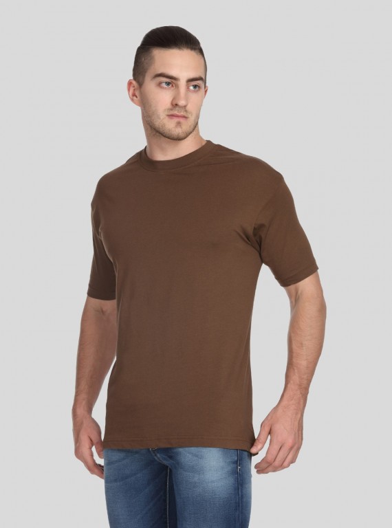 Brown Basic Crew Neck