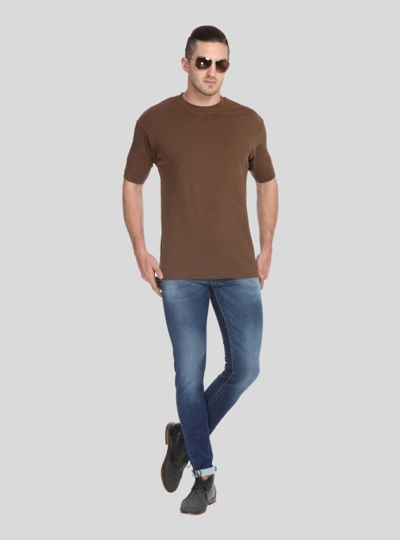 Brown Basic Crew Neck