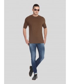 Brown Basic Crew Neck