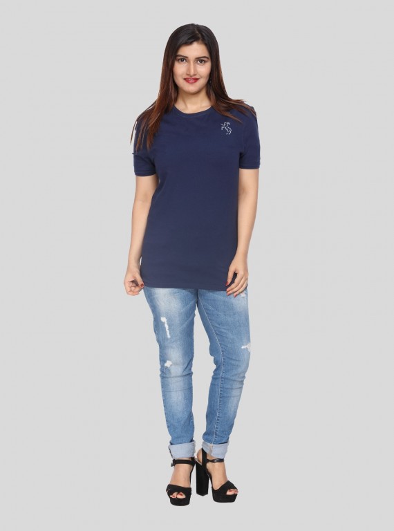 Navy Short Sleeve Top