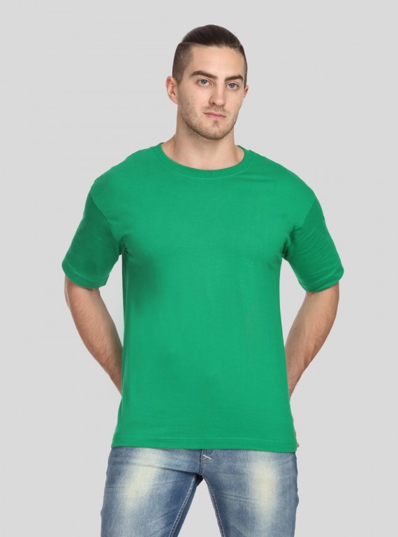 Men's Green Basic Crew Neck T-Shirt – Fresh, Versatile & Everyday Essential