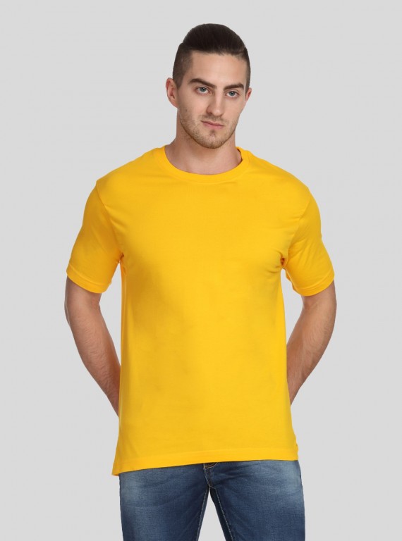 Men's Yellow Basic Crew Neck T-Shirt – Bright, Bold & Everyday Ready
