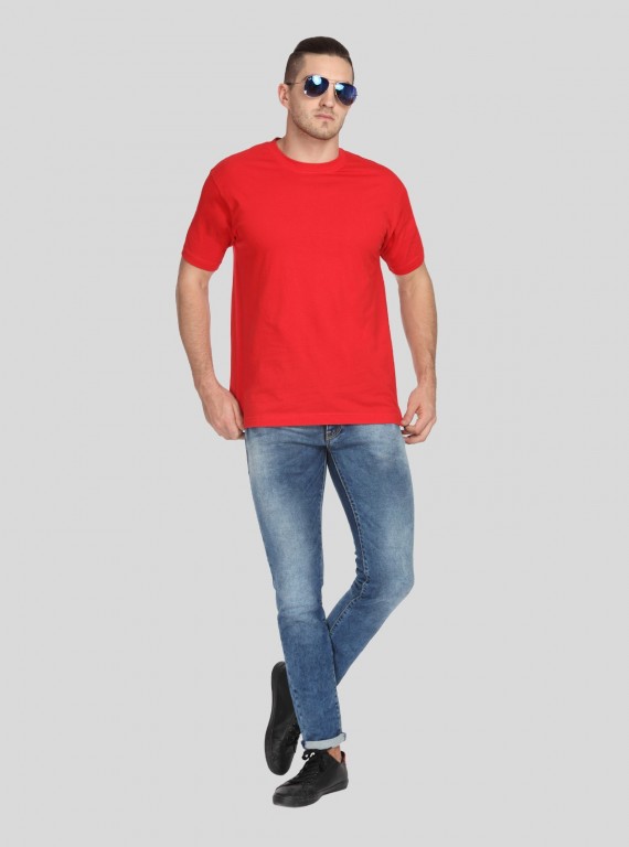 Red Basic Crew Neck TShirt