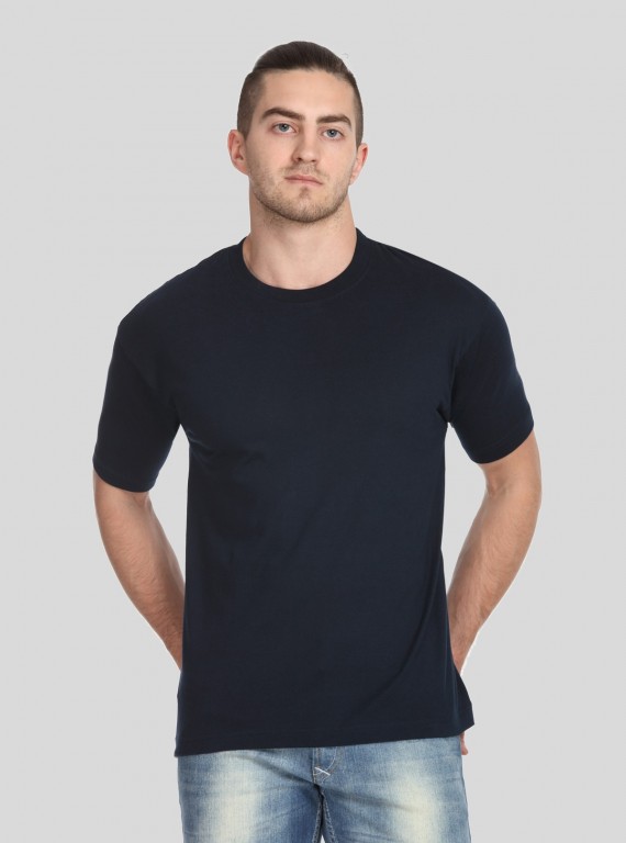 Men's Navy Basic Crew Neck T-Shirt – Classic Fit with Everyday Comfort