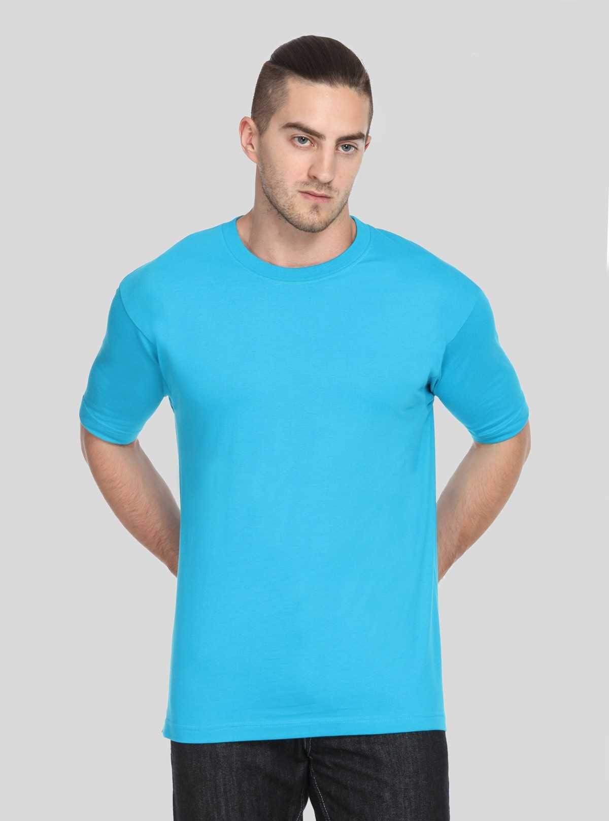 Men's Sky Blue Basic Crew Neck T-Shirt – Light, Cool & Everyday Essential