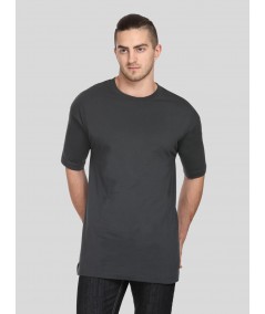 Men's Charcoal Melange Basic Crew Neck T-Shirt – Refined Style & Soft Comfort