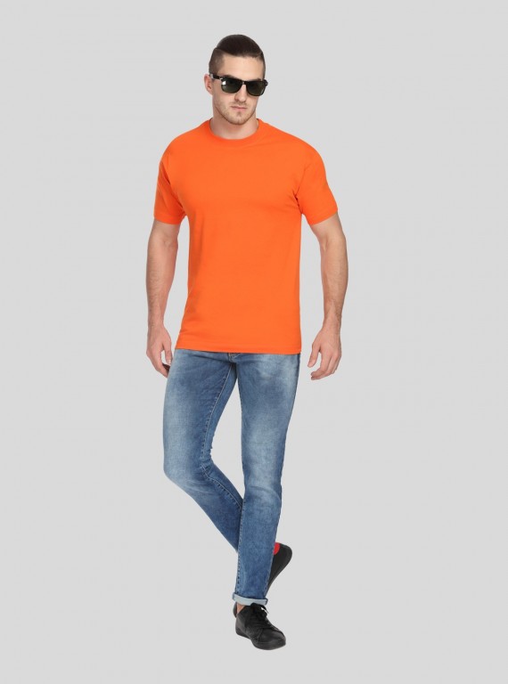 Orange Basic Crew Neck TShirt