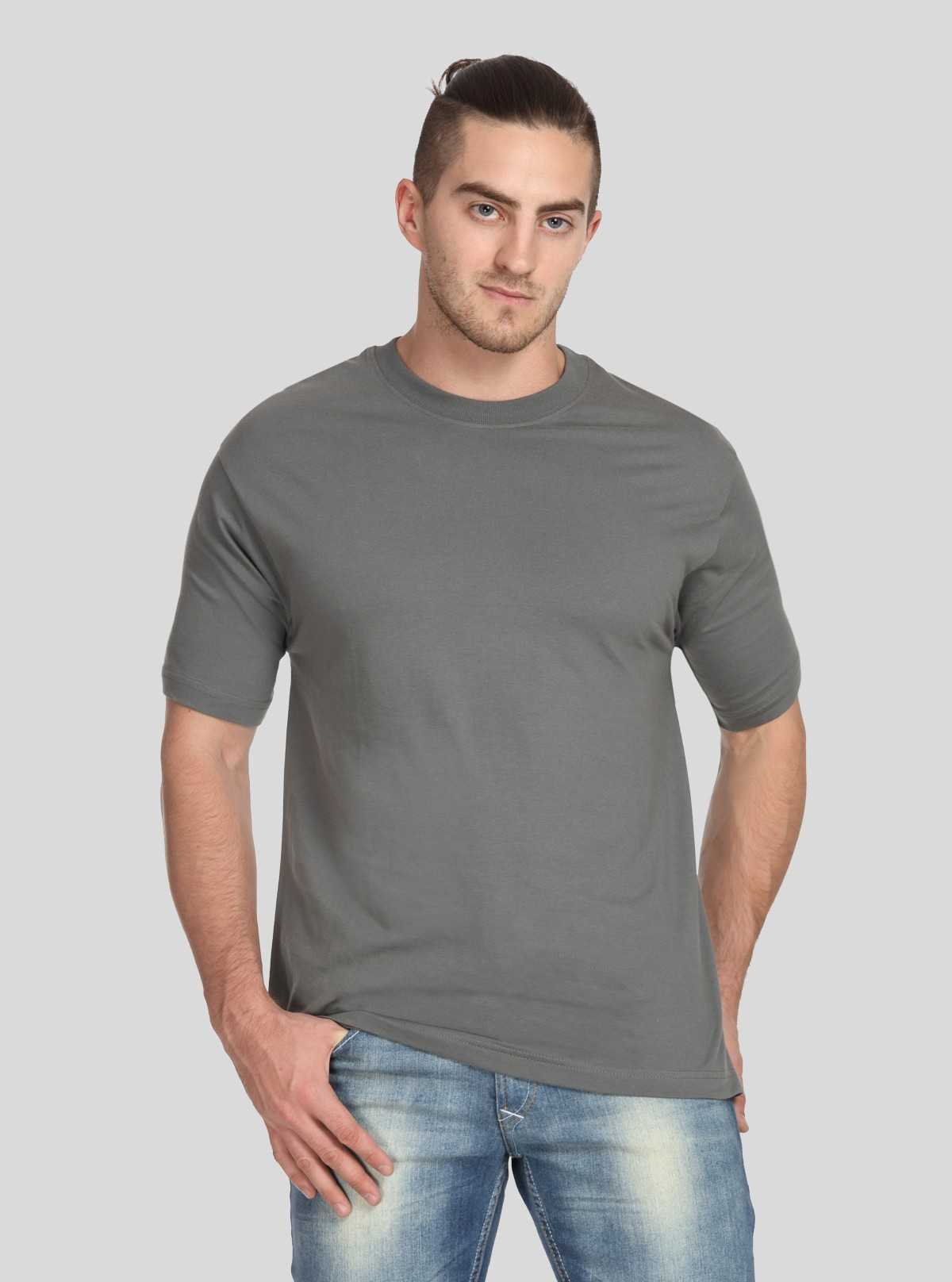 Men's Dark Grey Basic Crew Neck T-Shirt – Timeless Neutral, Everyday Fit