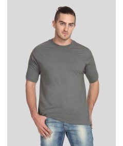Men's Dark Grey Basic Crew Neck T-Shirt – Timeless Neutral, Everyday Fit