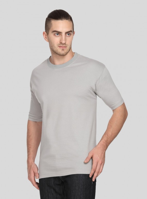 Gris Fonce Basic Crew Neck TShirt