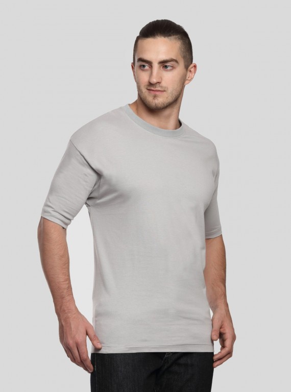 Gris Fonce Basic Crew Neck TShirt