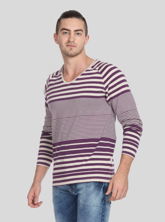 Purple Stripped Long Sleeve TShirt