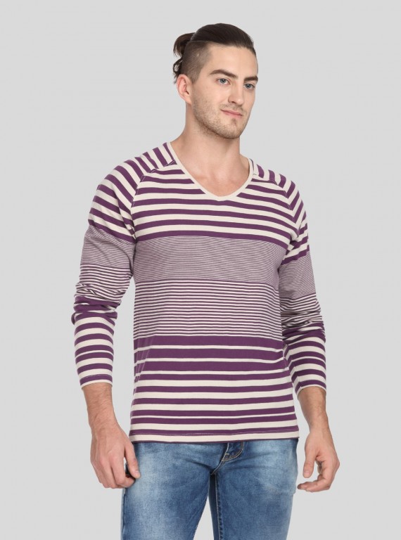 Purple Stripped Long Sleeve TShirt