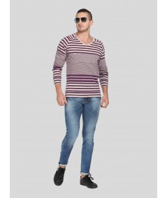 Purple Stripped Long Sleeve TShirt