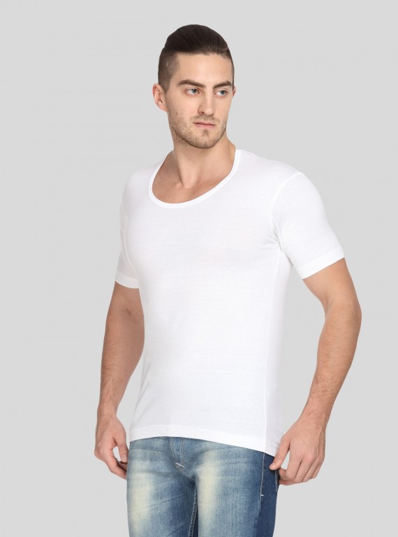 Men Cotton Jersey Vest - White