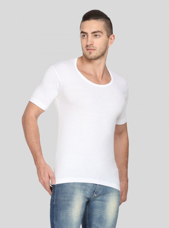 Men Cotton Jersey Vest - White
