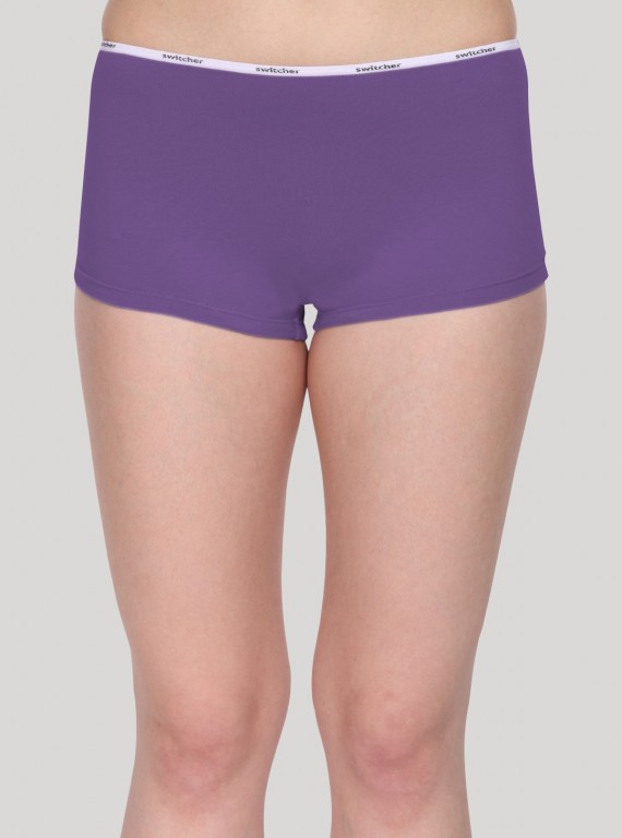 Purple Solid Hipster Brief