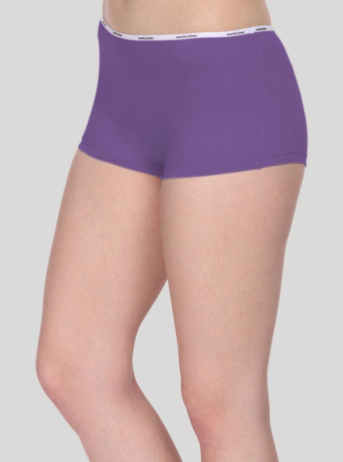 Women’s Purple Hipster Brief in Cotton Elastane Jersey – Soft & Stretch Fit