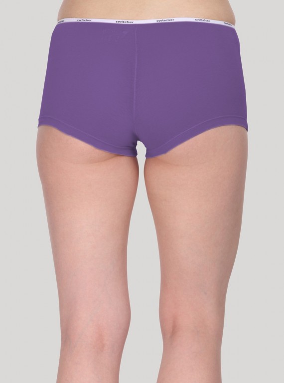 Purple Solid Hipster Brief
