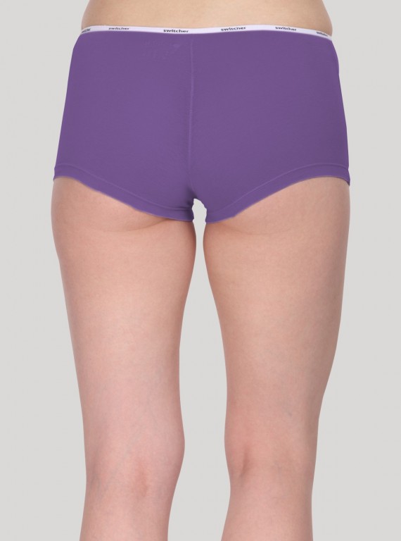 Purple Solid Hipster Brief
