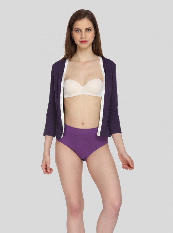 Women’s Purple Cotton Elastane Brief – Soft, Stretchable Everyday Comfort