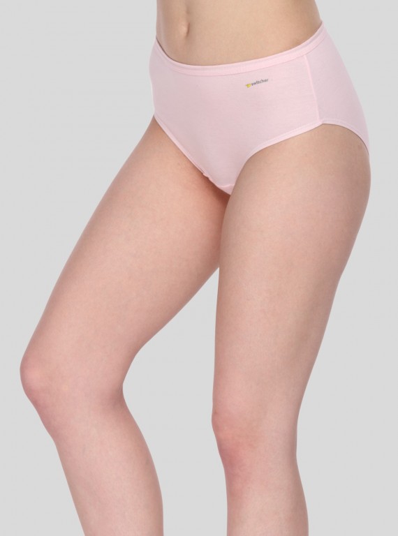 Women’s Pink Cotton Elastane Brief – Soft Stretch Everyday Innerwear