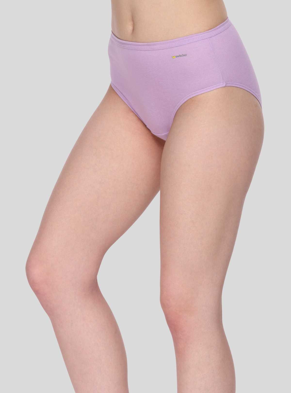 Women’s Lilac Cotton Elastane Brief – Soft Stretch Innerwear for Everyday Ease
