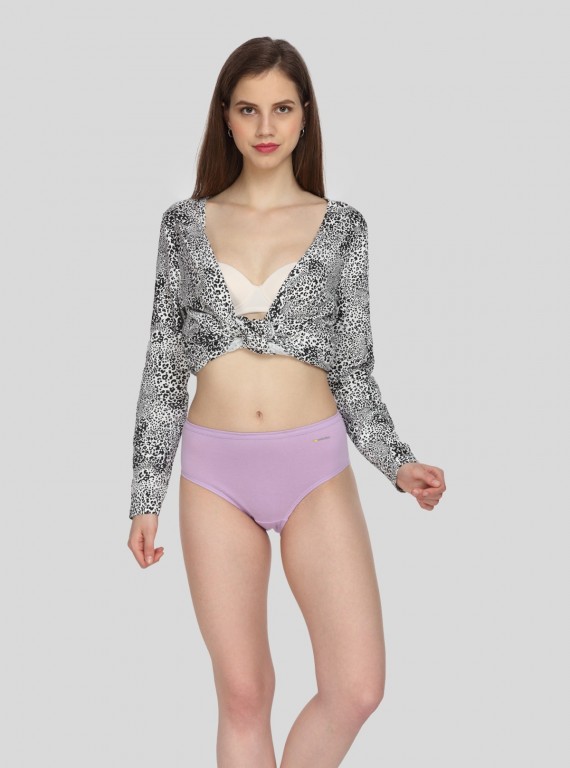 Women’s Lilac Cotton Elastane Brief – Soft Stretch Innerwear for Everyday Ease