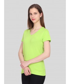 Lime Solid V Neck TShirt