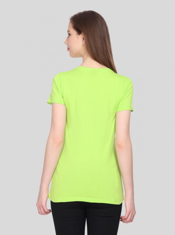 Lime Solid V Neck TShirt