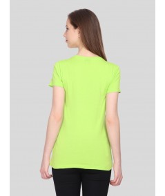 Lime Solid V Neck TShirt