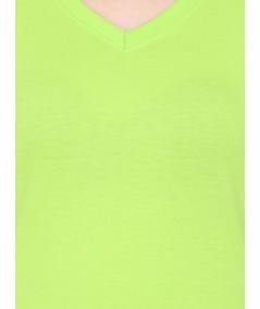 Lime Solid V Neck TShirt