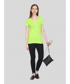 Lime Solid V Neck TShirt