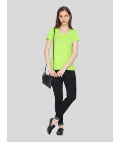 Lime Solid V Neck TShirt