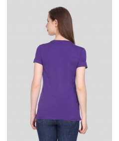 Purple Solid V Neck TShirt