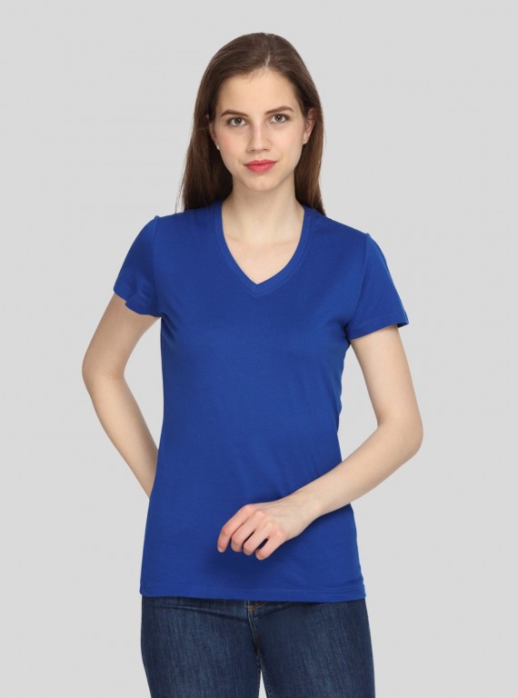 Royal V Neck Solid TShirt