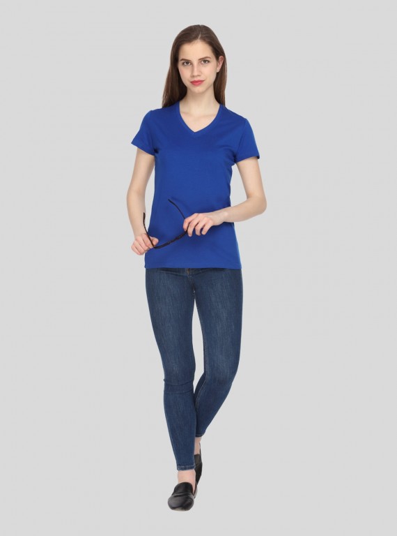 Royal V Neck Solid TShirt