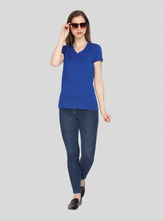 Royal V Neck Solid TShirt