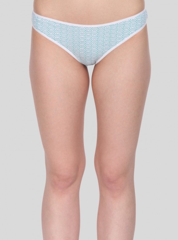 Green Dotted print Womens Brief